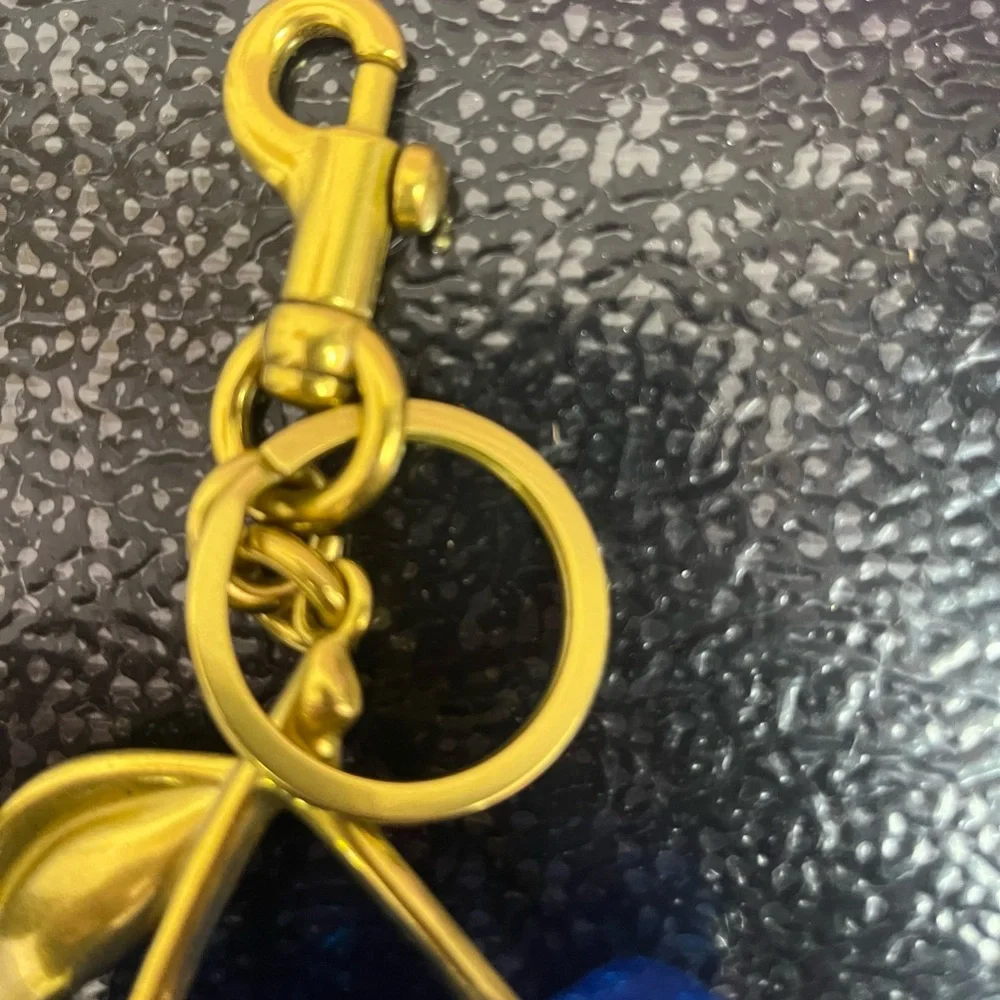 Gold and Blue Cherry Keychain - Picture 4 of 4